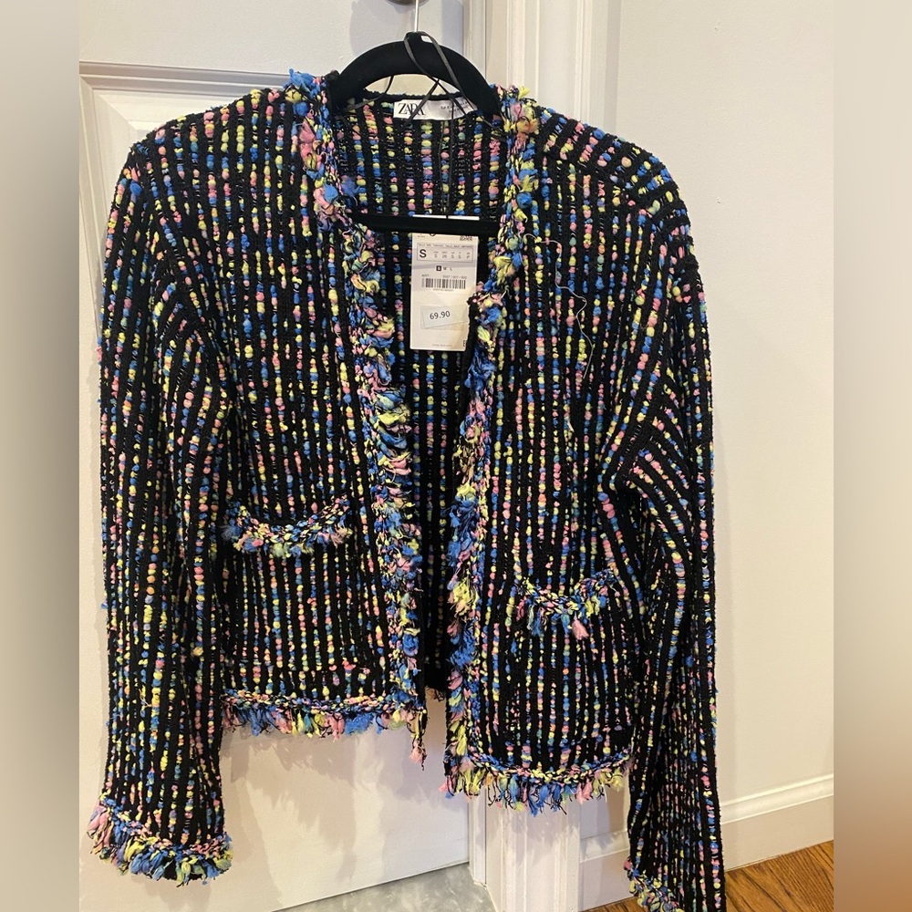 Zara Multicolored Knit Jacket - Picture 1 of 9
